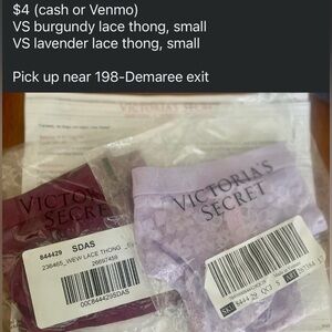 Victoria's Secret Lace Thong Duo - Lavender & Burgundy